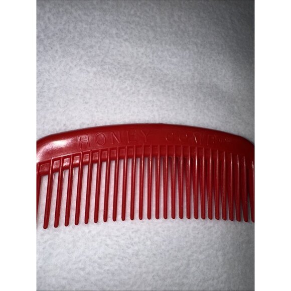 Vintage Rare Honey Comb Red Wide Tooth Rectangle Hair Small Pocket Travel  Brush main image 5